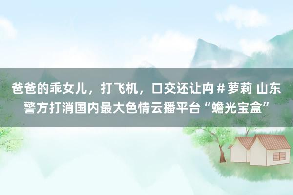 爸爸的乖女儿，打飞机，口交还让禸＃萝莉 山东警方打消国内最大色情云播平台“蟾光宝盒”