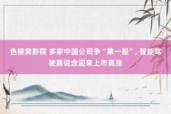 色狼窝影院 多家中国公司争“第一股”， 智能驾驶赛说念迎来上市高涨