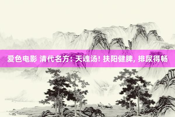 爱色电影 清代名方: 天魂汤! 扶阳健脾， 排尿得畅